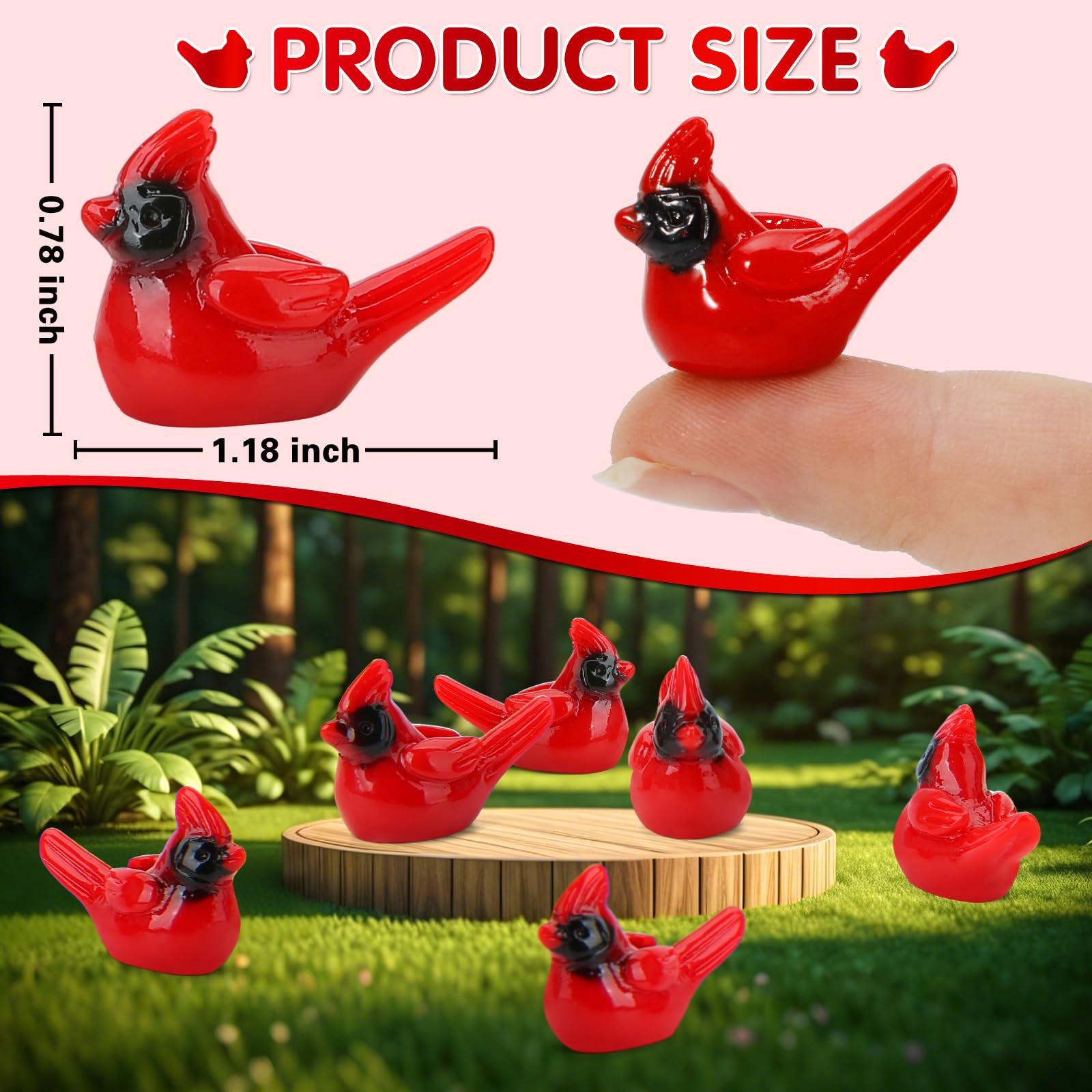 Amazon.com: 60 Pcs Mini Resin Red Cardinal Bird Tiny Animals